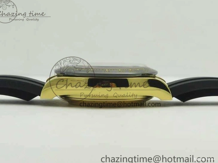 0522 Chic Daytona 116518LN YG JH Best Black Gold Dial On Rubber Strap A4130 (Free XS Rubber ) 3458